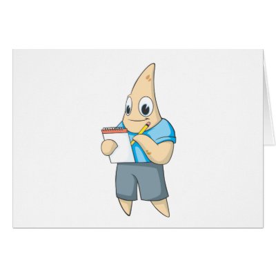 Cute Starfish Writing on Notepad Greeting Card by graphicdesigner
