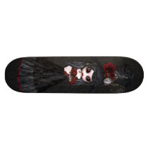 Cute Steampunk Goth Girl Black Skateboard