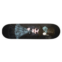 Cute Steampunk Goth Girl Black Skateboard
