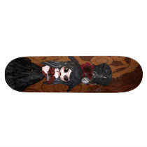 Cute Steampunk Goth Girl Gears Skateboard