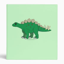 Cute Stegosaurus Dinosaur 3 Ring Binders
