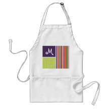 Cute Stripes; Purple & Green Aprons