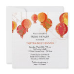 Cute & Stylish Red Lanterns Bridal Shower Invites
