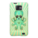Cute Sugar Skull Zombie Octopus - Green Galaxy SII Cover