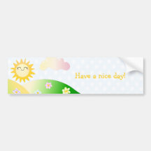 Cute sun kawaii cartoon bumper sticker