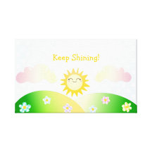 Cute sun kawaii cartoon gallery wrapped canvas