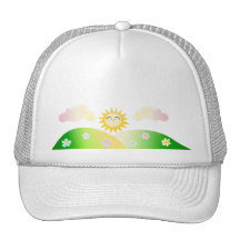 Cute sun kawaii cartoon hats