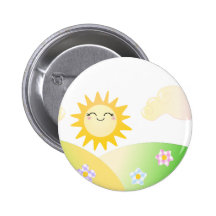 Cute sun kawaii cartoon pin