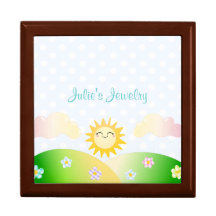 Cute sun kawaii cartoon trinket boxes