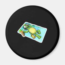cute sun tanning turtle fridge magnet