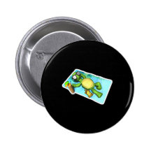 cute sun tanning turtle pinback buttons