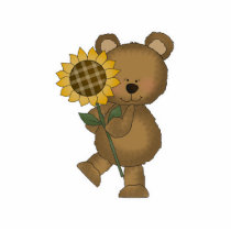 Cute Sunflower Teddy Bear Photo Cutouts