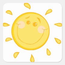 Cute Sunny Sun Square Stickers