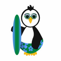 Cute Sunny Surfer Penguin