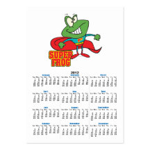 cute super frog superhero cartoon business card