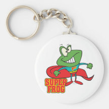 cute super frog superhero cartoon key chains