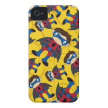 Cute Superhero Boy Pattern iPhone 4 Case-Mate Cases