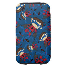 Cute Superhero Boy Pattern Tough iPhone 3 Case