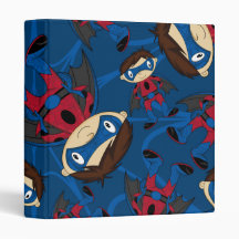 Cute Superhero Boy Pattern Vinyl Binders