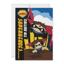 Cute Superheroes Party Invite