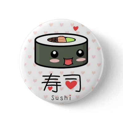 Cute Sushi Buttons by kailalove