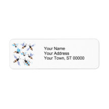 cute swarm of bees custom return address labels