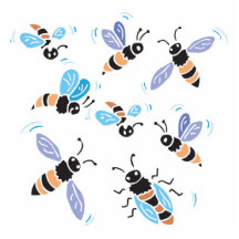 cute swarm of bees cut out