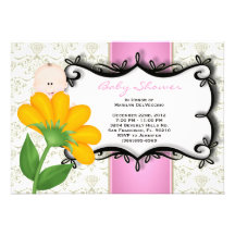 CUTE Sweet Baby Girl Pink Shower Invitation