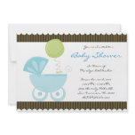 CUTE Sweet Blue Carriage Baby Shower Announcements