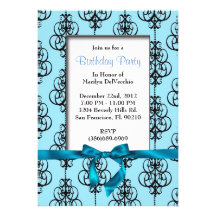 CUTE Sweet Blue Kids Party Invite