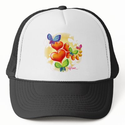 Cute Sweet Colorfull Summer Love Friendship Mesh Hat by VectorGraphics