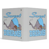 cute sweet dreams sleeping elephant vinyl binders