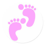 Cute Sweet Footsteps Funny Shirt Round Stickers
