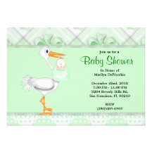 CUTE Sweet Green Baby Shower Custom Announcements