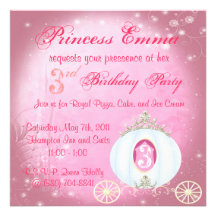 Cute Sweet Pink Princess Birthday Party Invitation