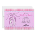 CUTE Sweet Plush Pink Ballerina Birthday Custom Invitations