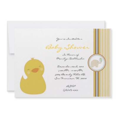 CUTE Sweet Yellow Ducky Baby Shower Personalized Invite by ForeverAndEverAfter