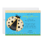 CUTE Sweet Yellow Lady Bug Baby Shower Custom Invitation