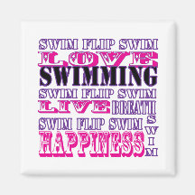 Cute Swim Gifts and Apparel for Girls and Women Refrigerator Magnet