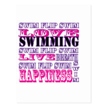 Cute Swim Gifts and Apparel for Girls and Women Post Cards