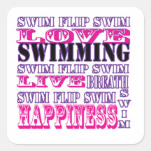 Cute Swim Gifts and Apparel for Girls and Women Sticker
