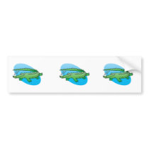cute swimming alligator bumper sticker