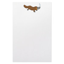 Cute swimming duck-billed platypus