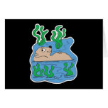 cute swimming otter cards