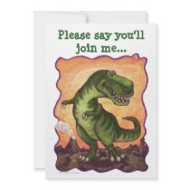 Cute T-Rex Dinosaur Birthday Party Invite