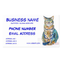 Cute Tabby Cat Personalize Business Cards