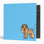 Cute Tan / Cream Cocker Spaniel Cartoon Blue Binder