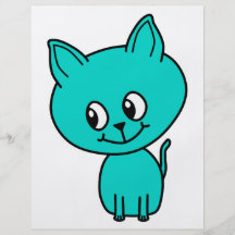 Cute Teal Kitten. Full Color Flyer