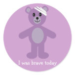 Cute Teddy & Bandage I Was Brave Lilac Stickers
