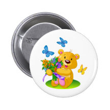 Cute teddy bear button